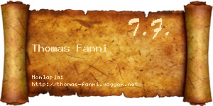 Thomas Fanni névjegykártya