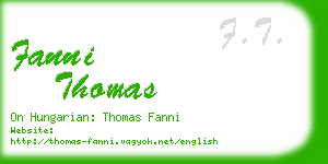 fanni thomas business card